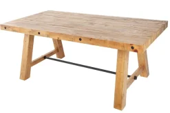 Massiver Esstisch FINCA 165cm vintage braun recyceltes Pinienholz Industrial Design