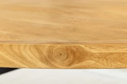 Massiver Esstisch GALAXIE 240cm braun Mangoholz oval schwarz Eisen Sterngestell