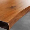 Massiver Esstisch GENESIS 160cm braun Akazienholz schwarz X-Gestell Baumkante