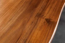 Massiver Esstisch GENESIS 160cm braun Akazienholz schwarz X-Gestell Baumkante