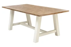Massiver Esstisch HAMPTONS 200cm hellbraun creme Pinienholz