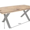Massiver Esstisch INFINITY HOME 200cm natur schwarz Mangoholz Industrial Design X-Gestell