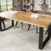 Massiver Esstisch IRON CRAFT 180cm natur Mangoholz Eisen Kufengestell Industrial Design