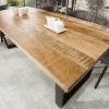 Massiver Esstisch IRON CRAFT 200cm natur Mangoholz Eisen Kufengestell Industrial Design