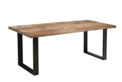 Massiver Esstisch IRON CRAFT 200cm natur Mangoholz Eisen Kufengestell Industrial Design