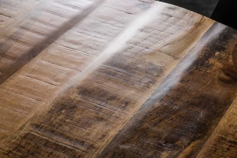 Massiver Esstisch IRON CRAFT 120cm rund natur Mangoholz