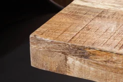 Massiver Esstisch IRON CRAFT 140cm Mangoholz schwarzes Eisengestell Kufe Industrial Design