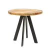 Massiver Esstisch IRON CRAFT 100cm rund natur Mangoholz schwarzes Metallgestell