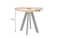 Massiver Esstisch IRON CRAFT 100cm rund natur Mangoholz schwarzes Metallgestell
