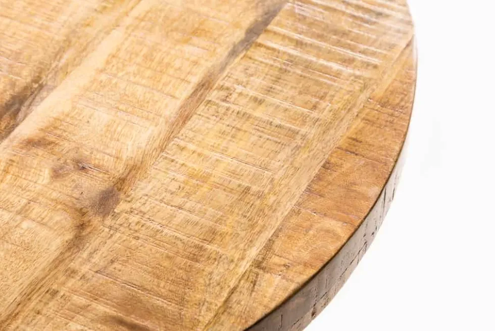 Massiver Esstisch IRON CRAFT 80cm rund natur Mangoholz