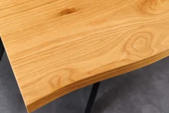 Massiver Esstisch LOFT 200cm natur Eichenholz schwarzes Eisengestell Industrial