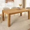 Massiver Esstisch MAKASSAR 160cm natur Mangoholz cream finish lackiert rechteckig