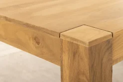 Massiver Esstisch MAKASSAR 160cm natur Mangoholz cream finish lackiert rechteckig