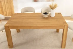 Massiver Esstisch MAKASSAR 160cm natur Mangoholz cream finish lackiert rechteckig