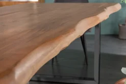 Massiver Esstisch MAMMUT 300cm braun honey finish Akazie schwarz Baumkante