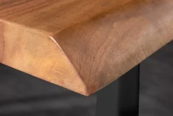 Massiver Esstisch MAMMUT 300cm braun honey finish Akazie schwarz Baumkante