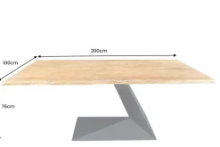 Massiver Esstisch MAMMUT BALANCE 200cm natur braun Akazie schwarz Baumkante