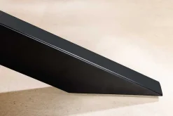 Massiver Esstisch MOUNTAIN SOUL 240cm rötlich grün schwarz oval Naturstein Eisen