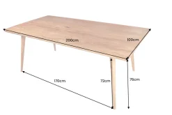 Massiver Esstisch MYSTIC LIVING 200cm Akazie natur Massivholz