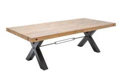 Massiver Esstisch THOR 240cm natur recyceltes Pinienholz Industrial Design