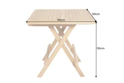 Massiver Gartenbeistelltisch EMPIRE TEAK 50cm natur Teakholz klappbar
