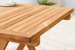 Massiver Gartenbeistelltisch EMPIRE TEAK 50cm natur Teakholz klappbar