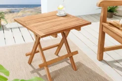 Massiver Gartenbeistelltisch EMPIRE TEAK 50cm natur Teakholz klappbar