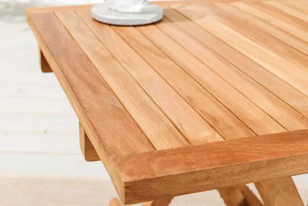Massiver Gartenbeistelltisch EMPIRE TEAK 50cm natur Teakholz klappbar