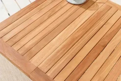 Massiver Gartenbeistelltisch EMPIRE TEAK 50cm natur Teakholz klappbar