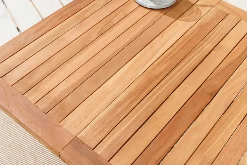 Massiver Gartenbeistelltisch EMPIRE TEAK 50cm natur Teakholz klappbar