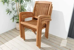 Massiver Gartenstuhl EMPIRE TEAK natur Teakholz stapelbar
