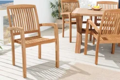 Massiver Gartenstuhl EMPIRE TEAK natur Teakholz stapelbar