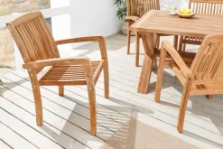 Massiver Gartenstuhl EMPIRE TEAK natur Teakholz stapelbar