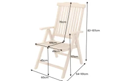 Massiver Gartenstuhl EMPIRE TEAK Teakholz klappbar