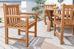 Massiver Gartenstuhl EMPIRE TEAK natur Teakholz Outdoor