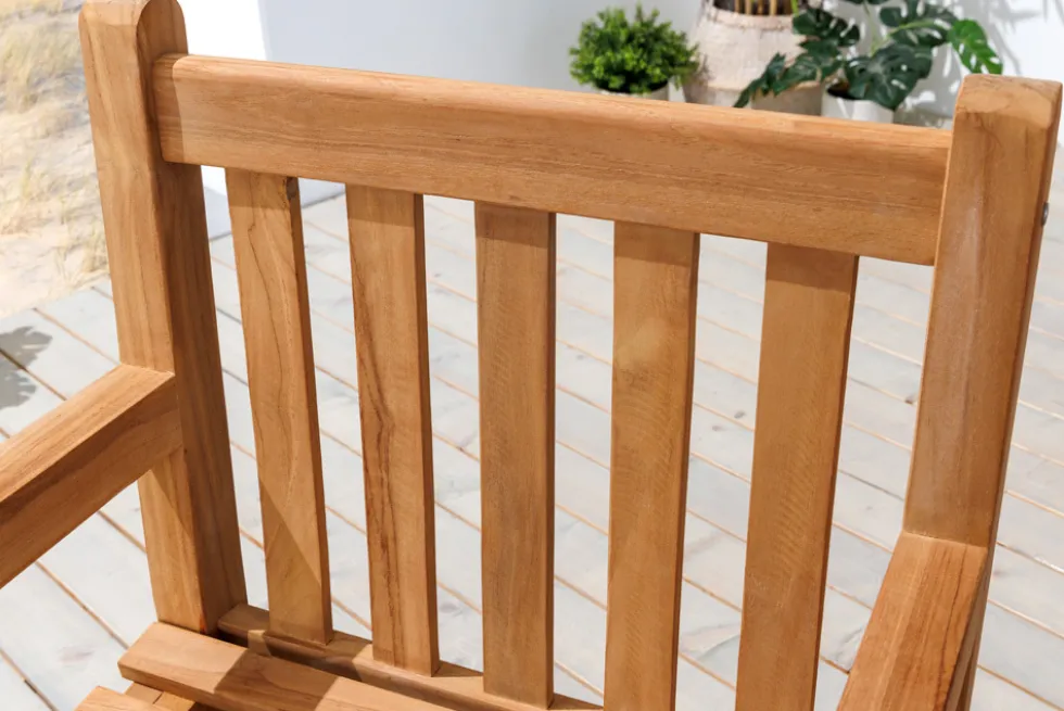 Massiver Gartenstuhl EMPIRE TEAK natur Teakholz Outdoor