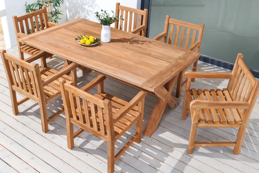 Massiver Gartenstuhl EMPIRE TEAK natur Teakholz Outdoor