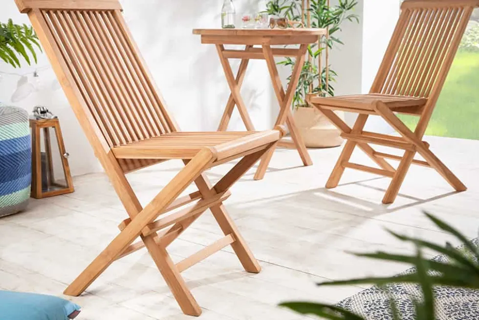 Massiver Gartenstuhl EMPIRE TEAK Teakholz klappbar Hochlehner wetterfest