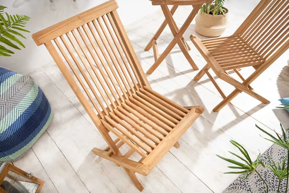 Massiver Gartenstuhl EMPIRE TEAK Teakholz klappbar Hochlehner wetterfest