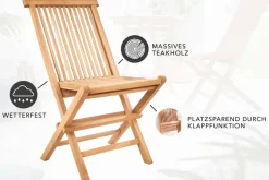 Massiver Gartenstuhl EMPIRE TEAK Teakholz klappbar Hochlehner wetterfest