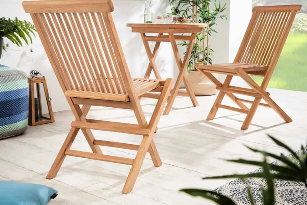 Massiver Gartenstuhl EMPIRE TEAK Teakholz klappbar Hochlehner wetterfest
