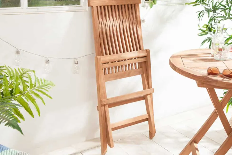 Massiver Gartenstuhl EMPIRE TEAK Teakholz klappbar Hochlehner wetterfest