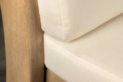 Massiver Gartenstuhl KOPENHAGEN natur Akazienholz beige Outdoor inkl. Kissen