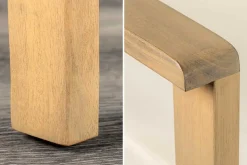 Massiver Gartenstuhl KOPENHAGEN natur Akazienholz beige Outdoor inkl. Kissen