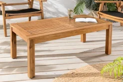 Massiver Gartentisch BALI 100cm Akazienholz wetterfest Outdoor-Loungetisch