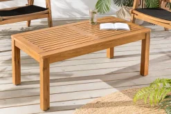 Massiver Gartentisch BALI 100cm Akazienholz wetterfest Outdoor-Loungetisch