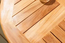 Massiver Gartentisch EMPIRE TEAK 70cm natur Teakholz rund klappbar Balkontisch Outdoor