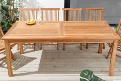 Massiver Gartentisch EMPIRE TEAK 180cm natur Teakholz