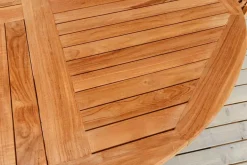 Massiver Gartentisch EMPIRE TEAK 120cm natur Teakholz rund klappbar Outdoor Balkontisch
