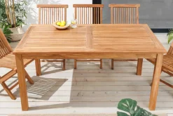 Massiver Gartentisch EMPIRE TEAK 150cm natur Teakholz